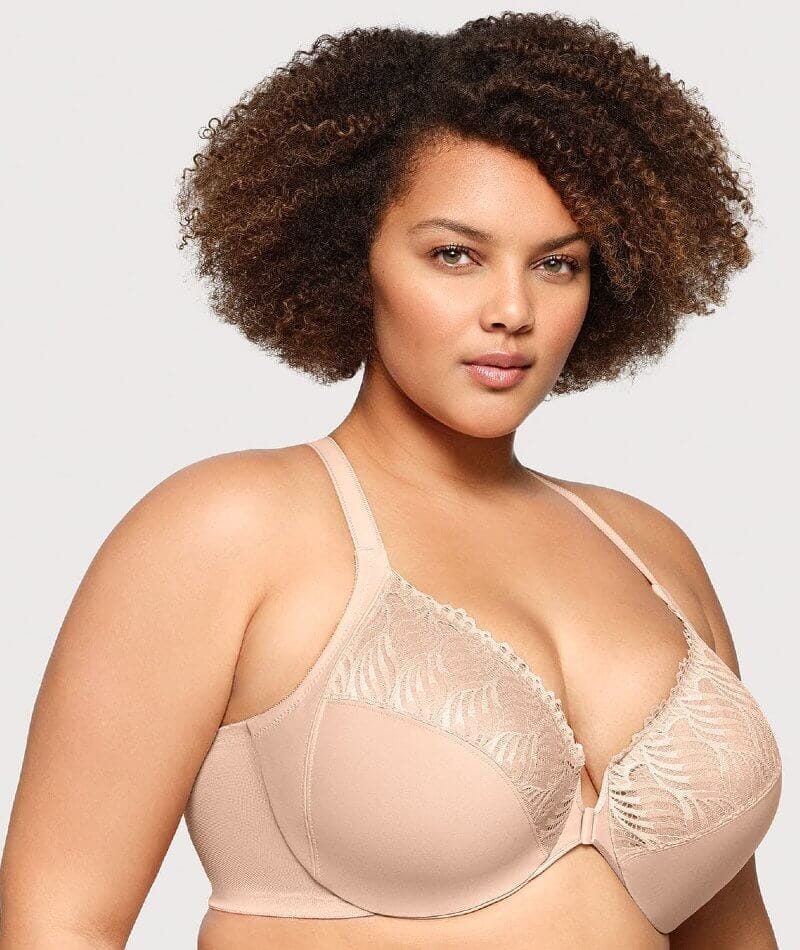 Glamorise Front-Closure T-Back WonderWire Bra 2 Pack - Black/Cafe Bras 