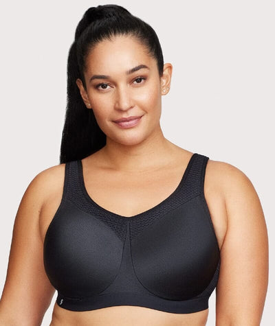 Glamorise High Impact Underwire Sports Bra - Black Bras