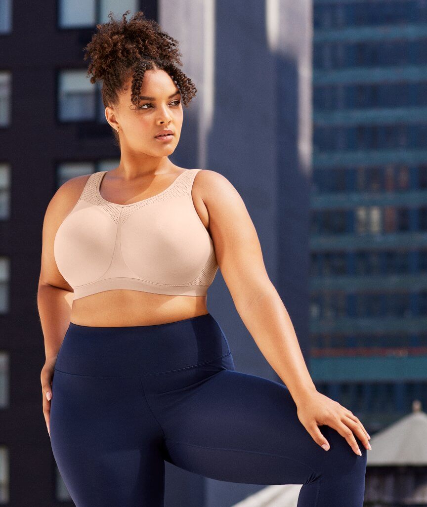 Glamorise High Impact Underwire Sports Bra - Cafe