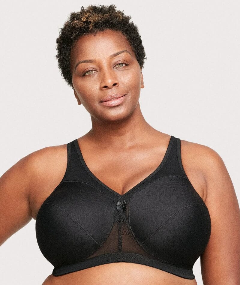 Glamorise MagicLift Active Wire-free Support Bra - Black - Curvy Bras