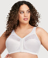 Glamorise MagicLift Front-Closure Wire-free Support Bra - White Bras