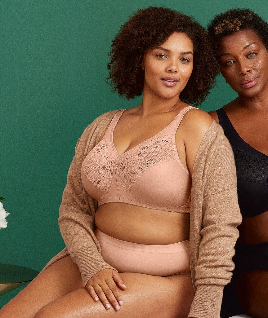 Glamorise MagicLift Wire-free Minimizer Bra - Cafe