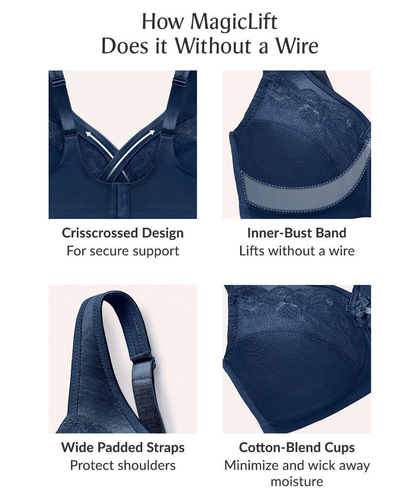 Glamorise MagicLift Wire-free Minimizer Bra - Black