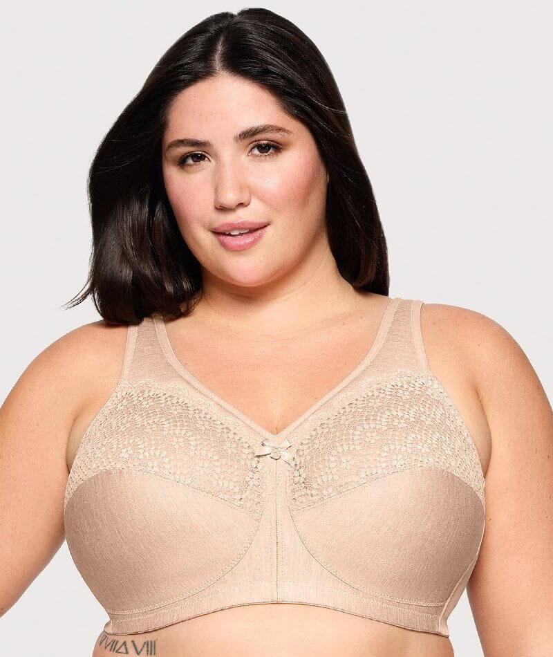 Glamorise MagicLift Moisture Control Wire-free Bra - Cafe - Curvy Bras