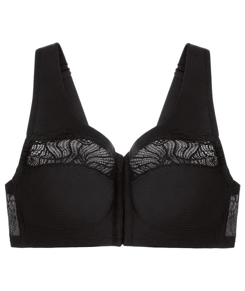 Glamorise MagicLift Natural Shape Front-Closure Wire-free Bra - Black Bras