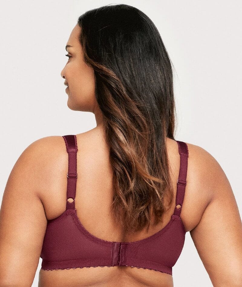 Glamorise MagicLift Original Wire-free Support Bra - Burgundy - Curvy Bras