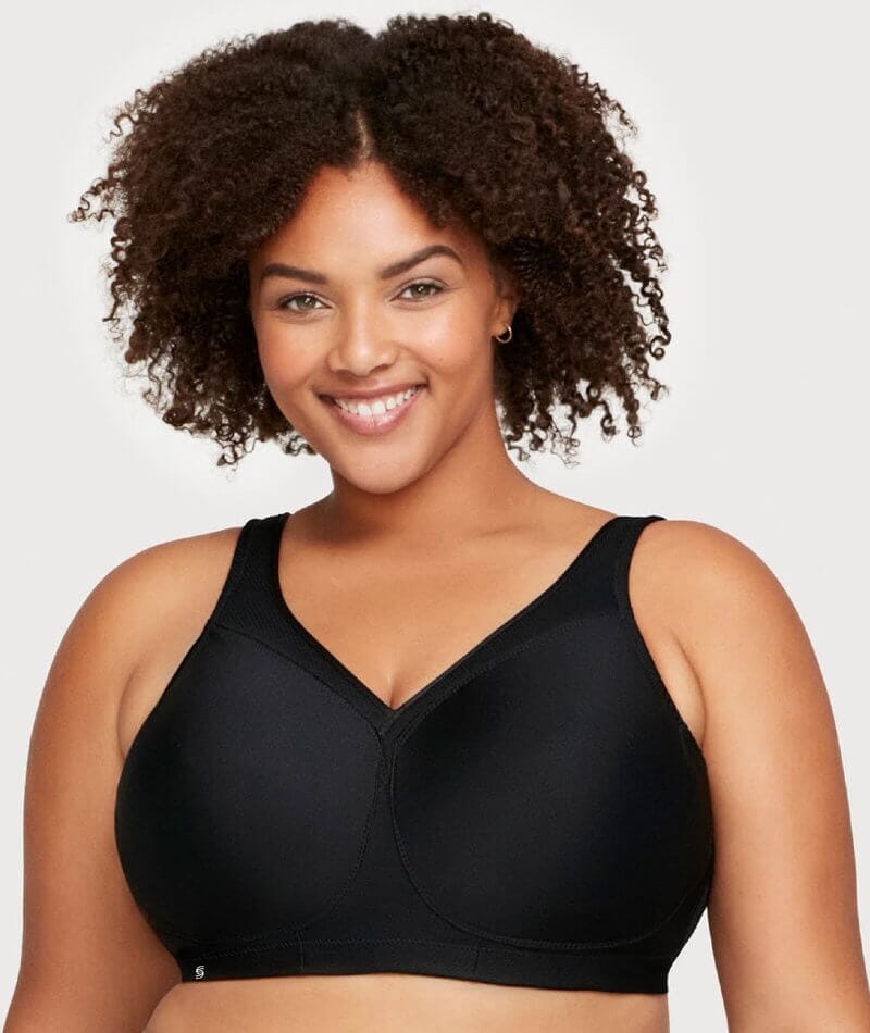 Glamorise MagicLift Seamless Wire-free Sports Bra - Black Bras 