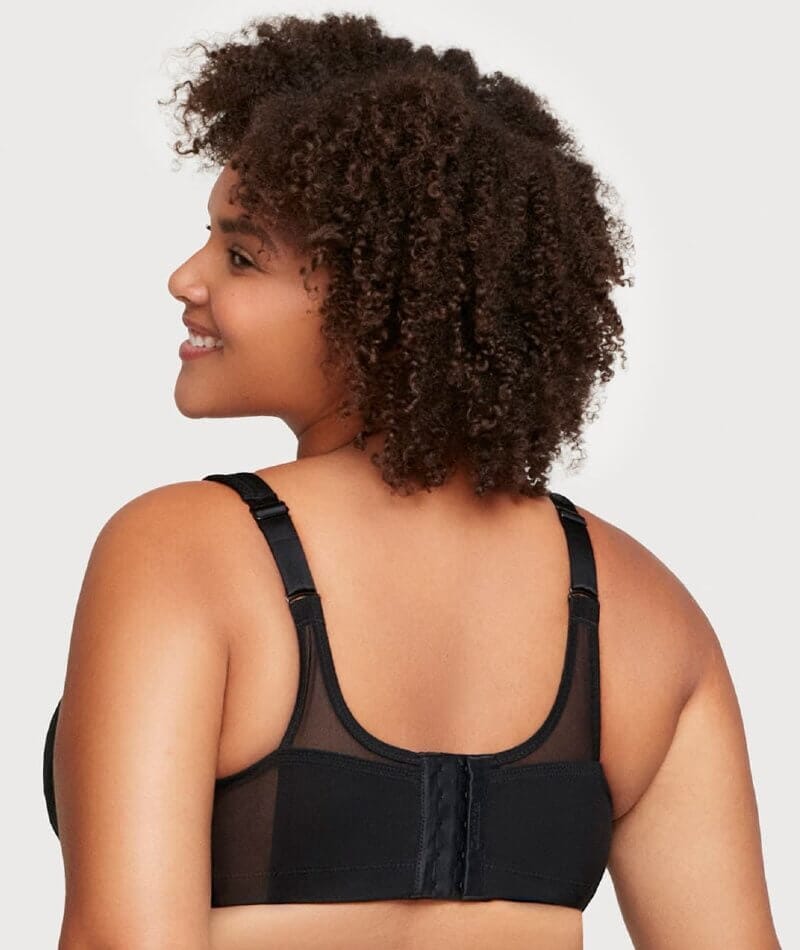 Glamorise MagicLift Seamless Wire-free Sports Bra - Black Bras 