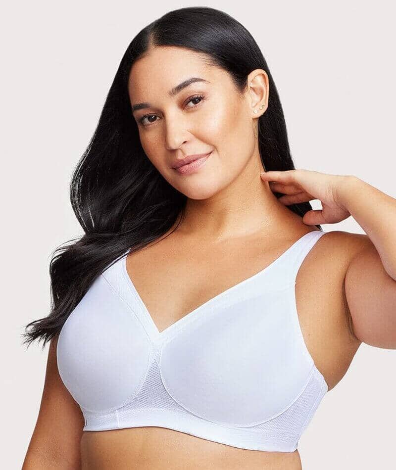 Glamorise Magiclift Seamless Wire-Free Sports Bra - White - Curvy