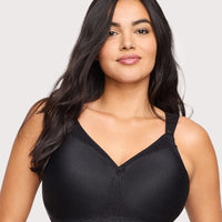 Glamorise MagicLift Seamless Wire-free Support T-Shirt Bra - Black