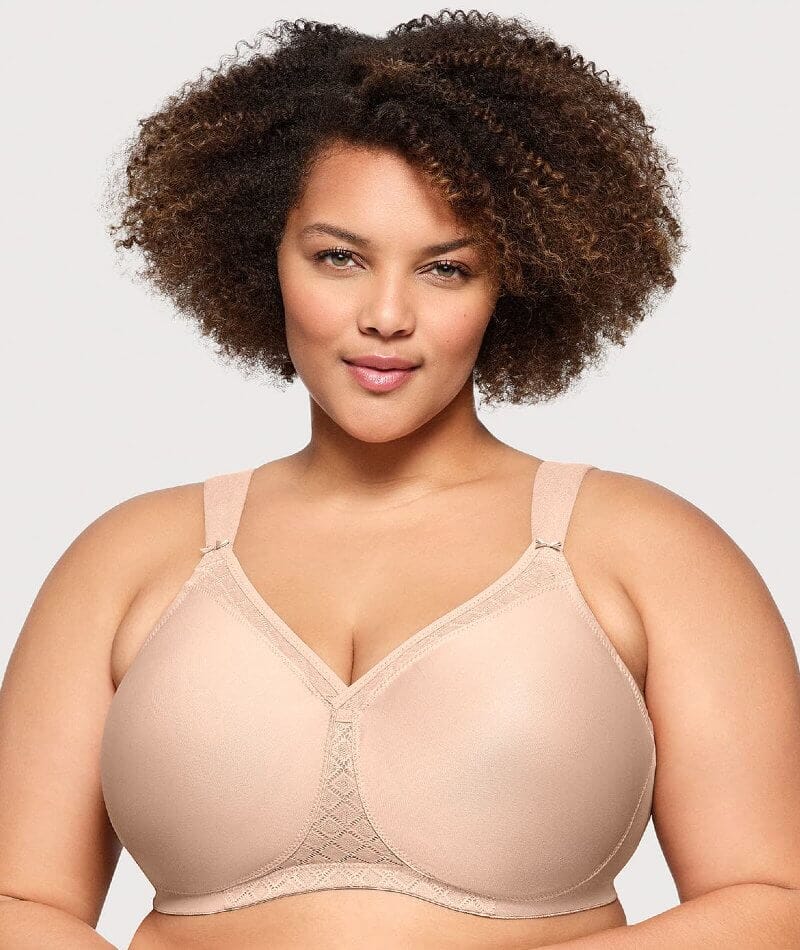 Glamorise MagicLift Seamless Wire-free Support T-Shirt Bra - Cafe Bras 