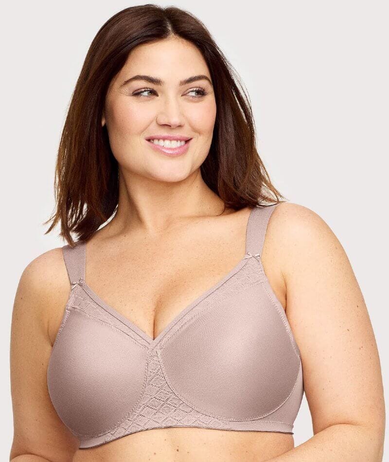Glamorise MagicLift Seamless Wire-free Support T-Shirt Bra - Taupe Bras 