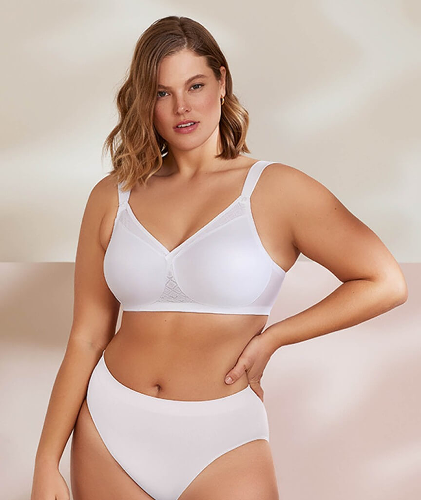 Glamorise MagicLift Seamless Wire-free Support T-Shirt Bra - White