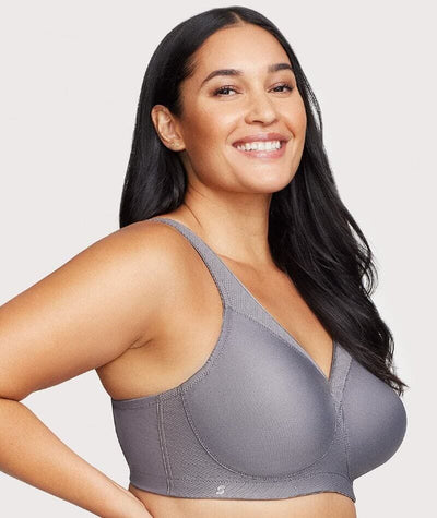 Glamorise Magiclift Seamless Wire-Free Sports Bra - Charcoal Gray Bras