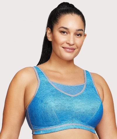 Glamorise No-Bounce Camisole Elite Wire-Free Sports Bra - Light Denim Bras