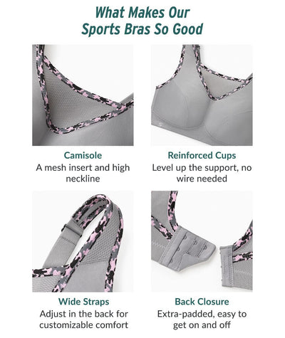 Glamorise No-Bounce Camisole Wire-free Sports Bra - Parfait Pink