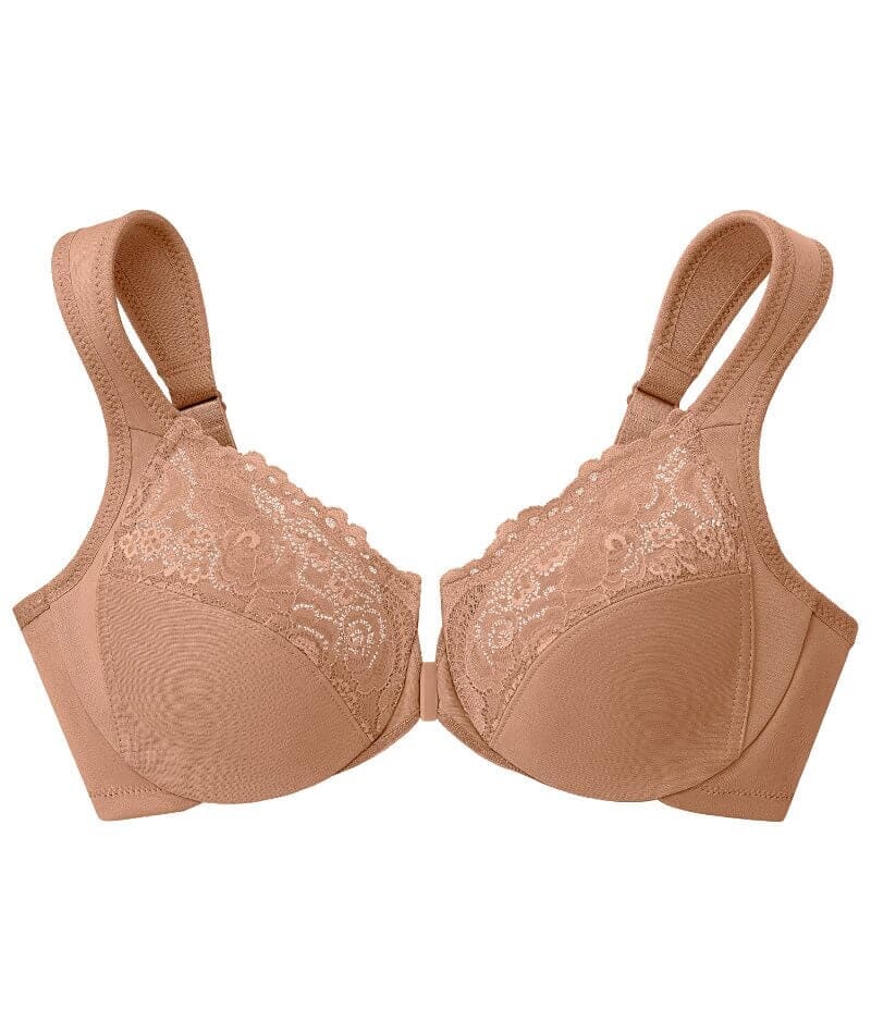 Glamorise WonderWire Front-Closure Bra 2 Pack - Black/Cappuccino Bras 