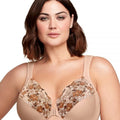 Glamorise WonderWire Front-Closure Bra - Cafe Print