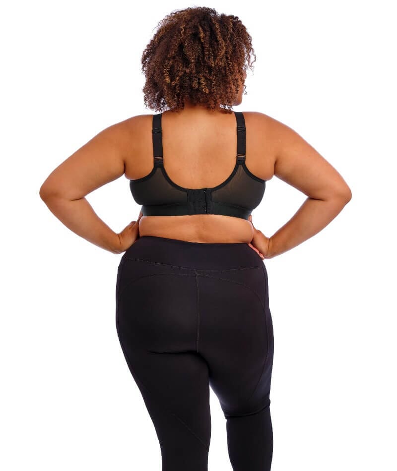 Goddess Sport Wire-Free Sports Bra - Black Snake Bras 