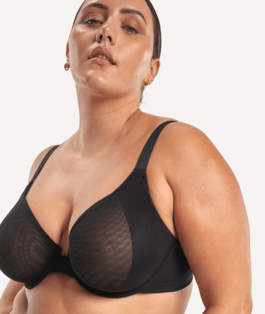 Nala Mesh Underwire Bra - Licorice