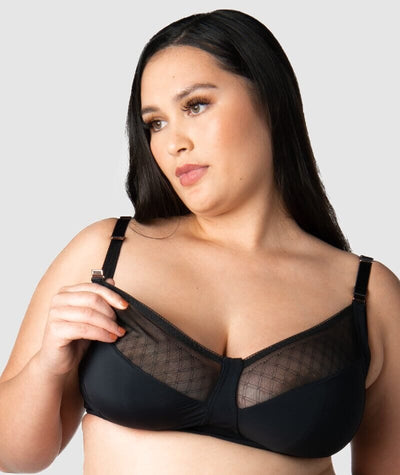 Hotmilk Lunar Eclipse Nursing Wire-free Bra - Black - Curvy Bras