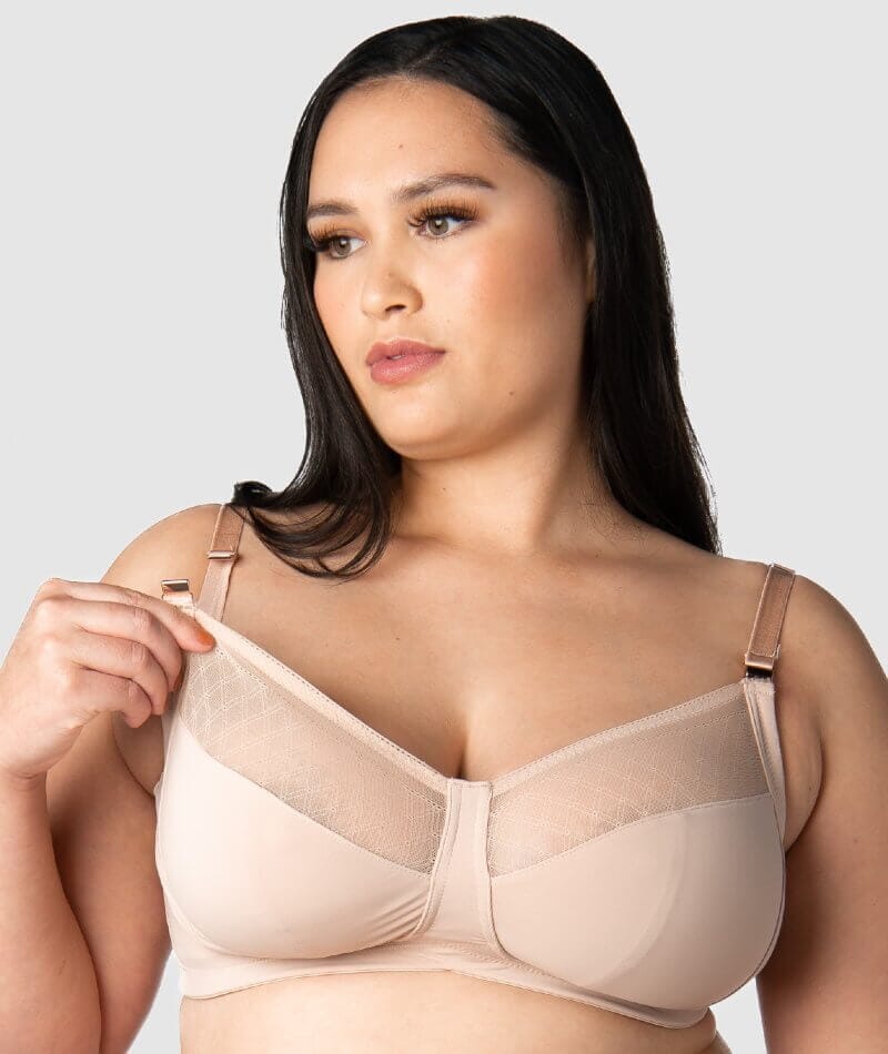 Wingslove Women's Nursing Wirefree Full-figure Leisure Bra,Nude-XXL