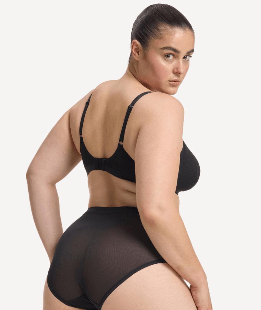 Nala Mesh Comfort Wirefree Bralette - Licorice