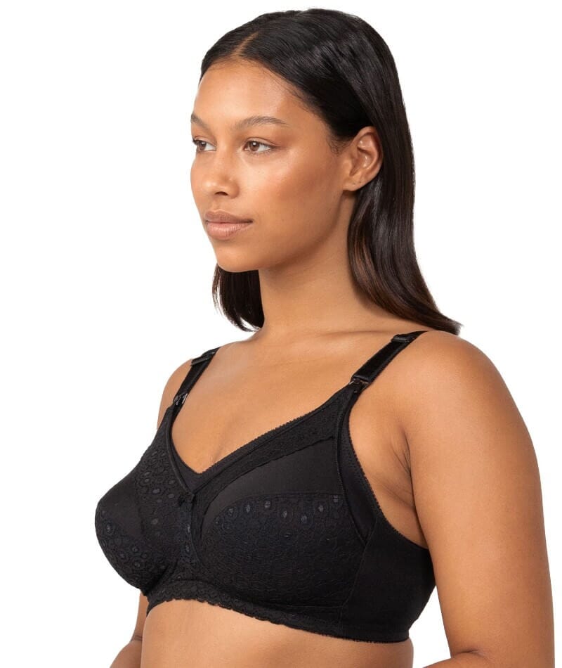 Triumph Lace Wire-free Maternity Bra - Black - Curvy Bras