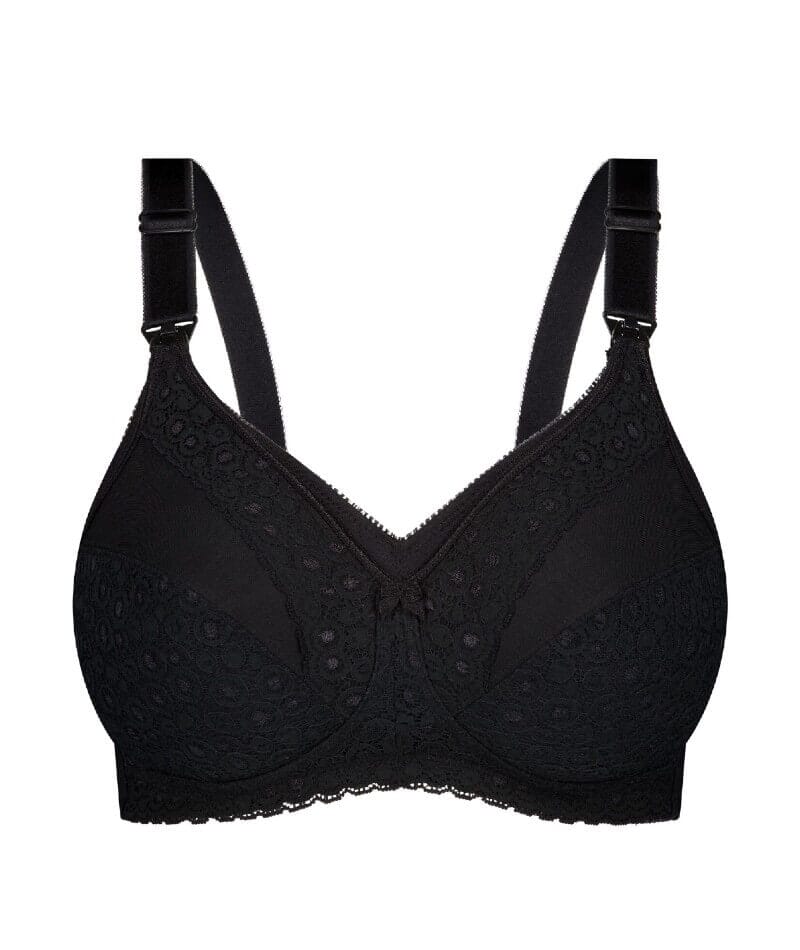 Triumph Lace Wire-free Maternity Bra - Black - Curvy Bras