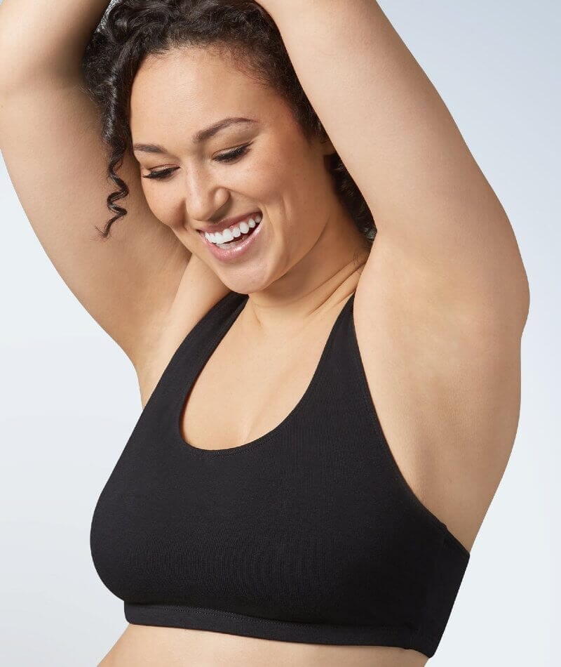 Leading Lady Wirefree Crop Top - Black Bras