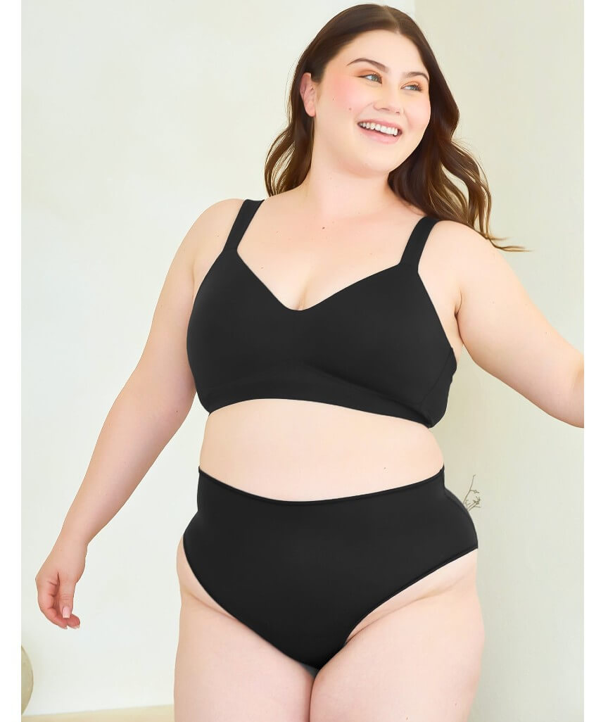Leading Lady The Aurora Lightly Lined Microfiber Wire-free Bra - Black