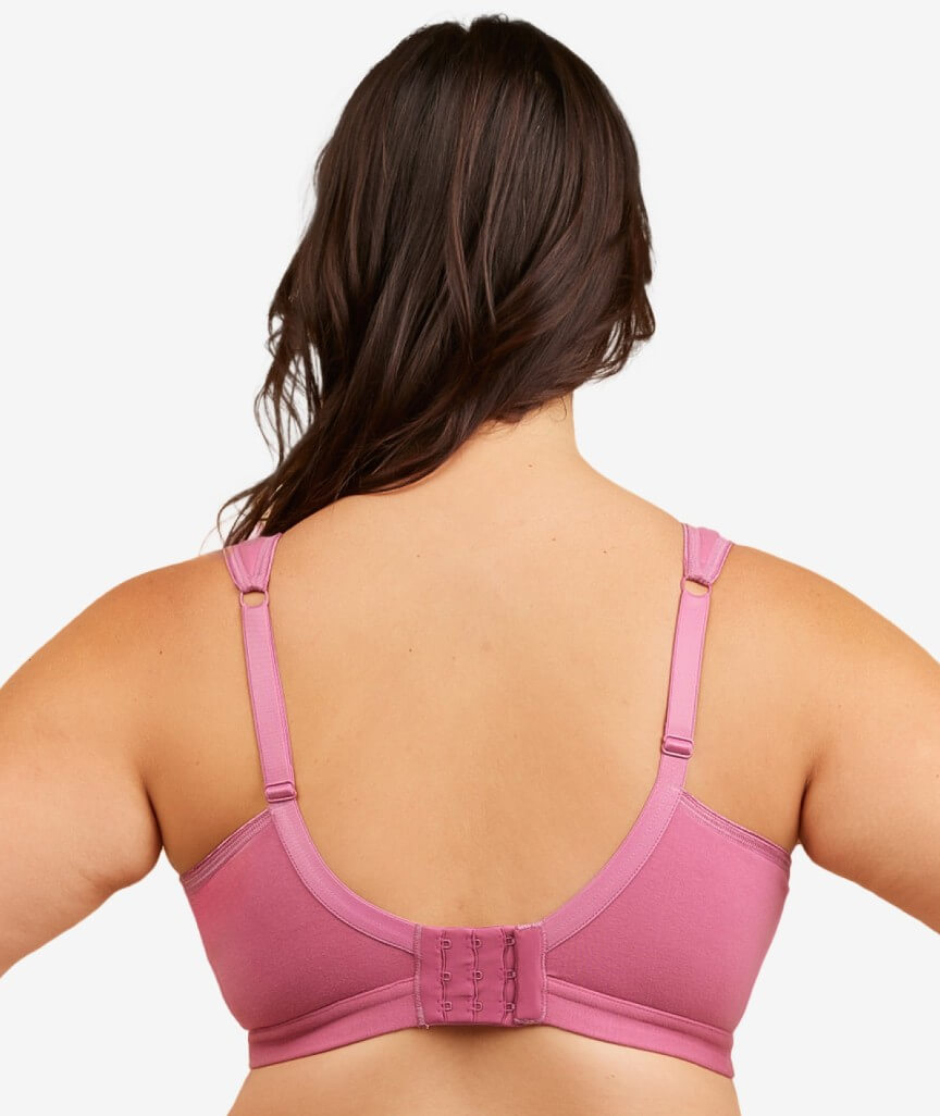 Leading Lady The Evie Plus Size Wire-free Cotton Comfort Bra - Raspberry Rose