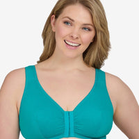 Leading Lady The Meryl Cotton Front Opening Wire-free Leisure Bra - Capri Breeze