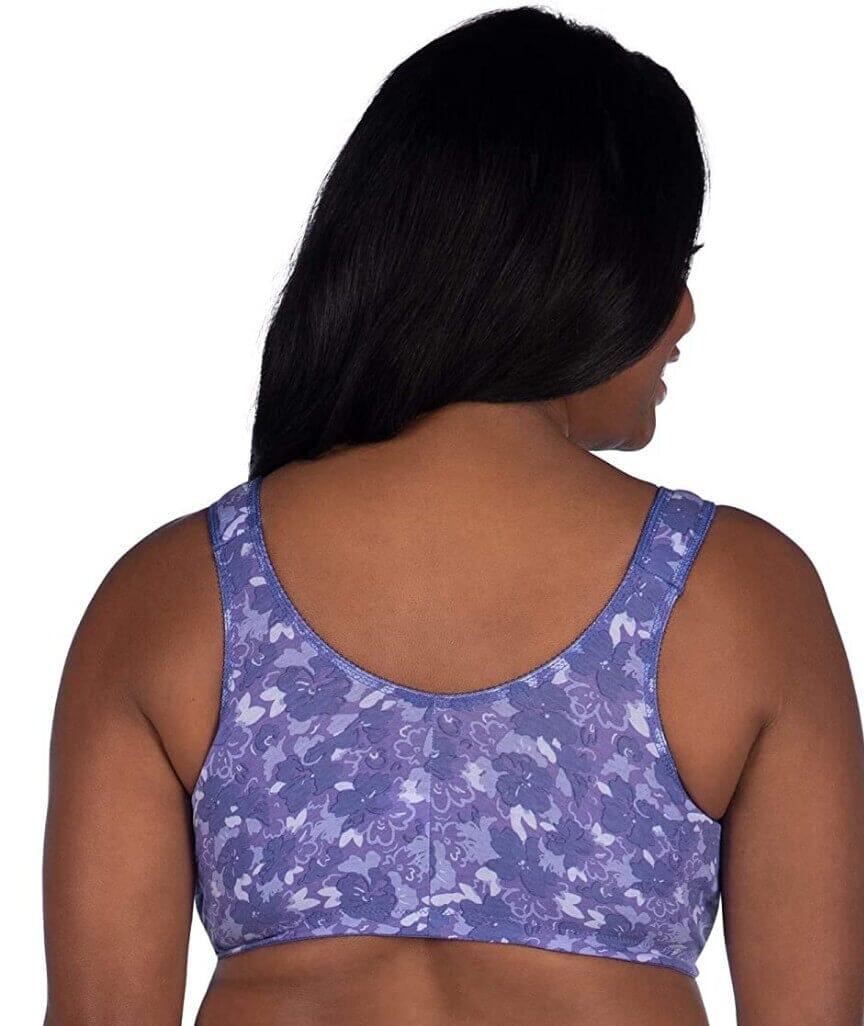 Leading Lady The Meryl Cotton Front Opening Wire-free Leisure Bra - Lavender Floral Camo Bras