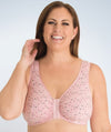 Leading Lady The Meryl Cotton Front Opening Wire-free Leisure Bra - Toasted Pink Triangle Bras