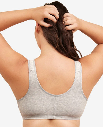 Leading Lady The Meryl Cotton Front Opening Wire-free Leisure Bra - Grey Bras