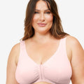 Leading Lady The Meryl Cotton Front Opening Wire-free Leisure Bra - Soft Pink