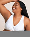 Leading Lady The Meryl Cotton Front Opening Wire-free Leisure Bra - White Bras