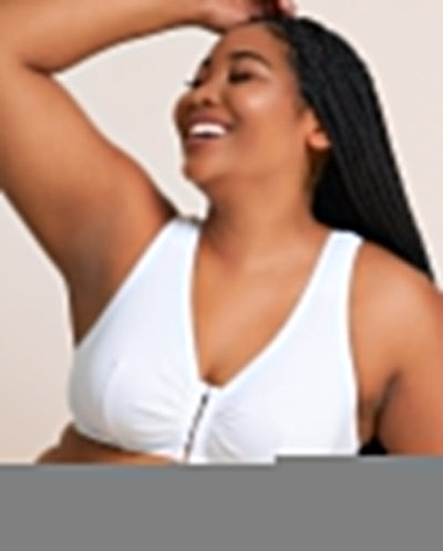 Leading Lady The Meryl Cotton Front Opening Wire-free Leisure Bra - White Bras