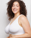 Leading Lady The Meryl Cotton Front Opening Wire-free Leisure Bra - White Bras