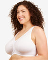 Leading Lady The Meryl Cotton Front Opening Wire-free Leisure Bra - White Bras