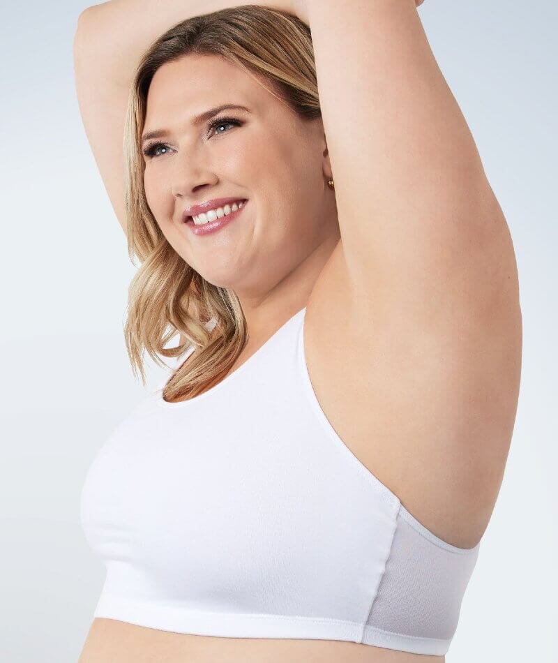 Leading Lady Wirefree Crop Top - White Bras