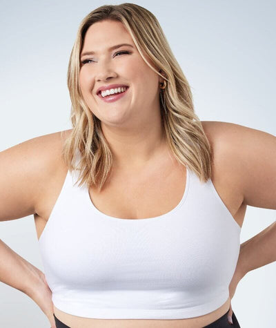 Leading Lady Wirefree Crop Top - White Bras