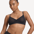 Nala Mesh Comfort Wirefree Bralette - Licorice