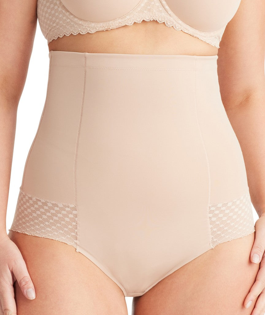 Nancy Ganz Revive Lace High Waisted Brief - Warm Taupe