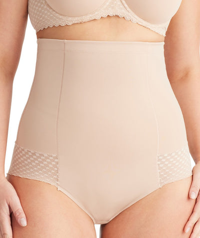 Nancy Ganz Revive Lace High Waisted Brief - Warm Taupe