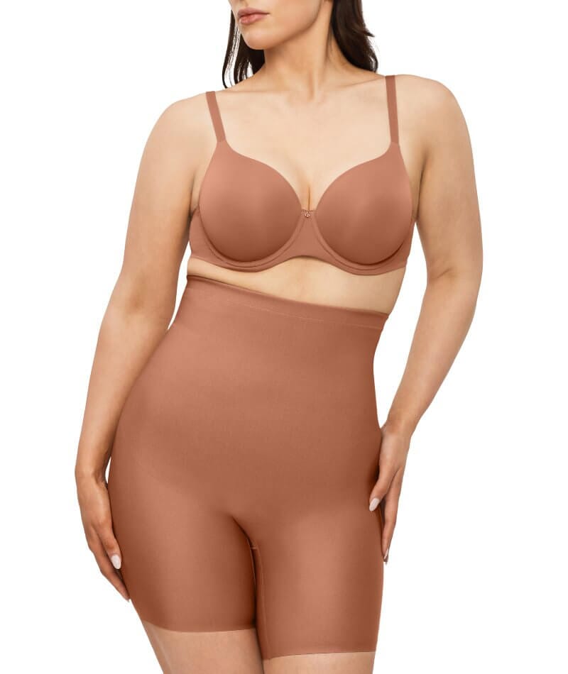 Nancy Ganz X-Factor High Waisted Thigh Shaper Short - Cocoa - Curvy Bras