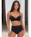 Nip Tuck Must Haves Bette High Waist Low Leg Bikini Pant- Black