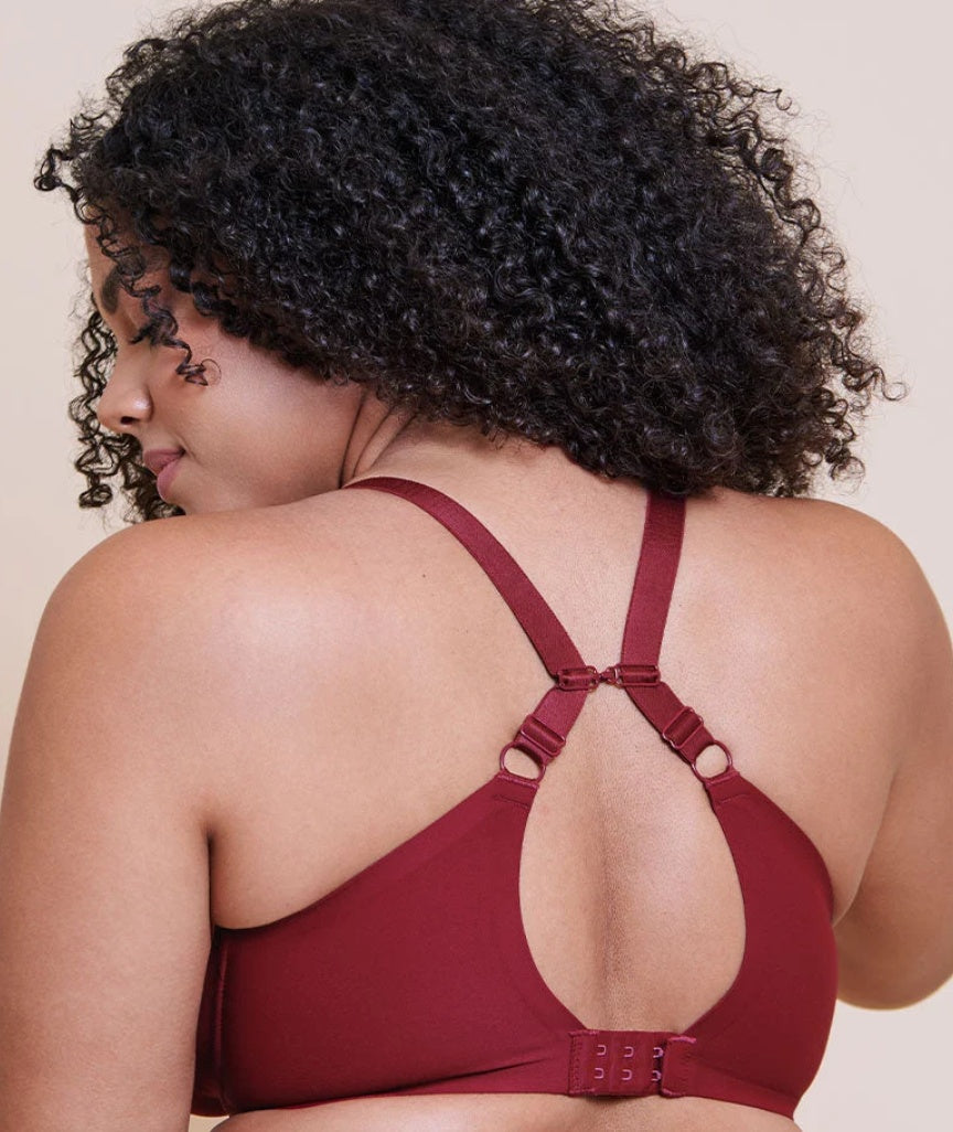 Curvy Kate Smoothie Spacer Moulded T-Shirt Plunge Bra - Deep Red