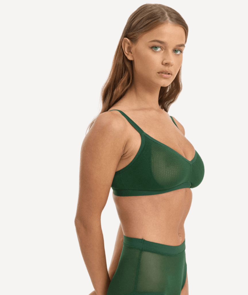 Nala Mesh Comfort Wirefree Bralette - Poison Ivy